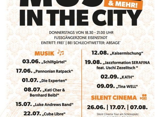 Music in the City & mehr kehrt 2021 in die Eisenstädter Innenstadt zurück